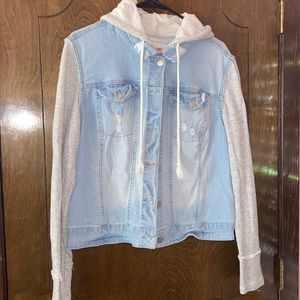 Jean jacket with hoodie
